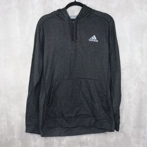 Adidas Hoodie Mens Size Large Dark Gray Climawarm Sweater Adult Pullover Stretch